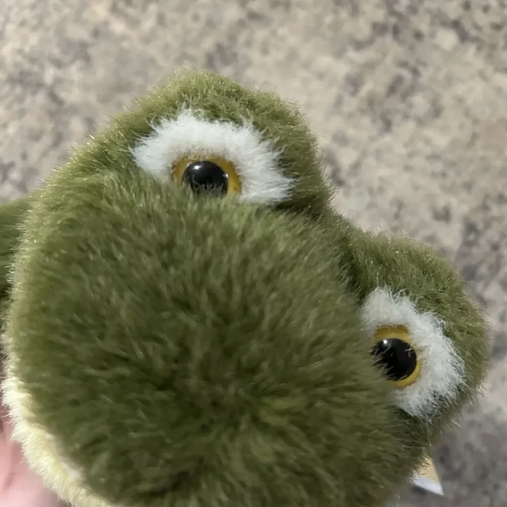 Mary Meyer Vtg 1996 Croaking Wide Mouth Green Frog Plush Stuffed Animal W/ Bow